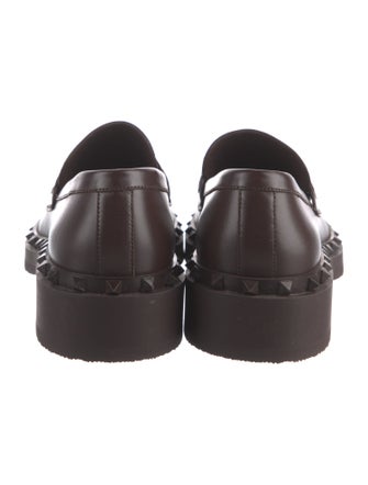 Valentino Rockstud Accents Leather Dress Loafers