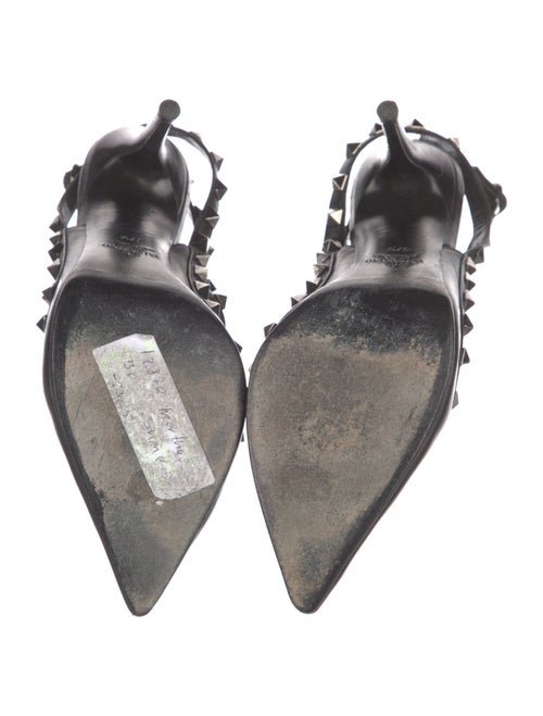 Valentino Rockstud Accents Leather T-Strap Pumps