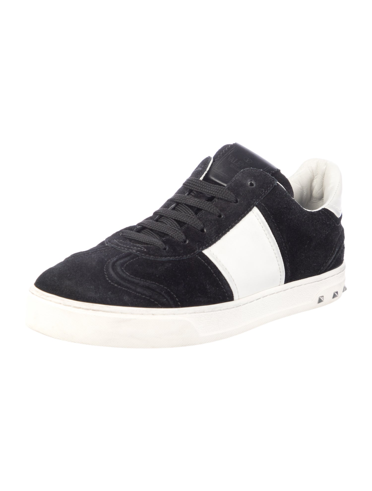 Valentino Rockstud Accents Suede Sneakers