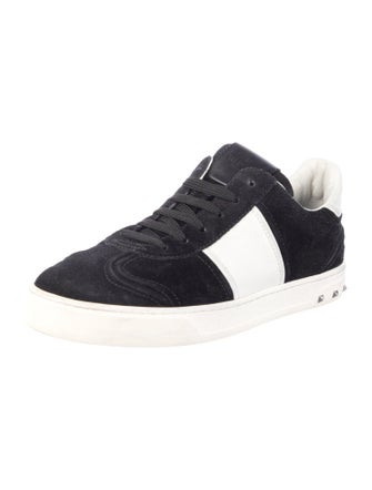 Valentino Rockstud Accents Suede Sneakers