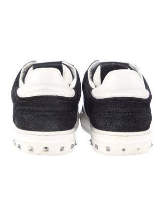Valentino Rockstud Accents Suede Sneakers