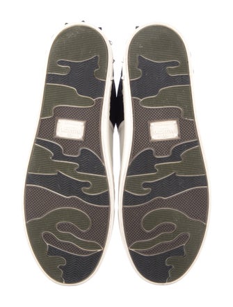 Valentino Rockstud Accents Suede Sneakers