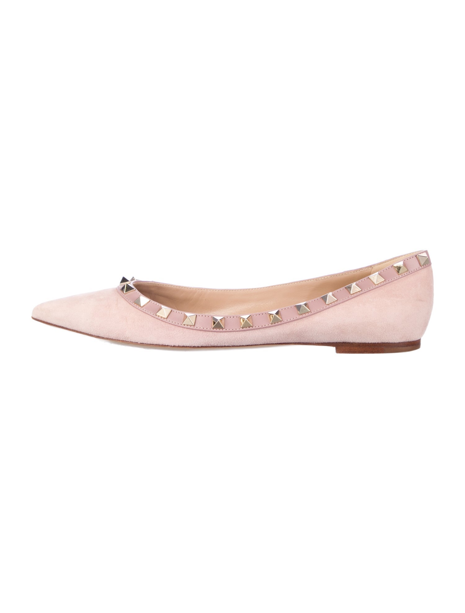 Valentino Rockstud Accents Leather Ballet Flats