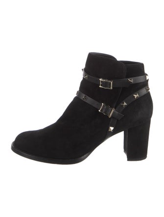 Valentino Rockstud Accents Suede Boots