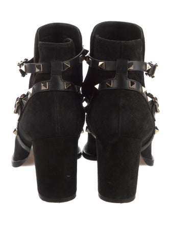 Valentino Rockstud Accents Suede Boots