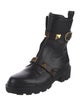 Valentino Rockstud Accents Leather Combat Boots