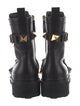 Valentino Rockstud Accents Leather Combat Boots
