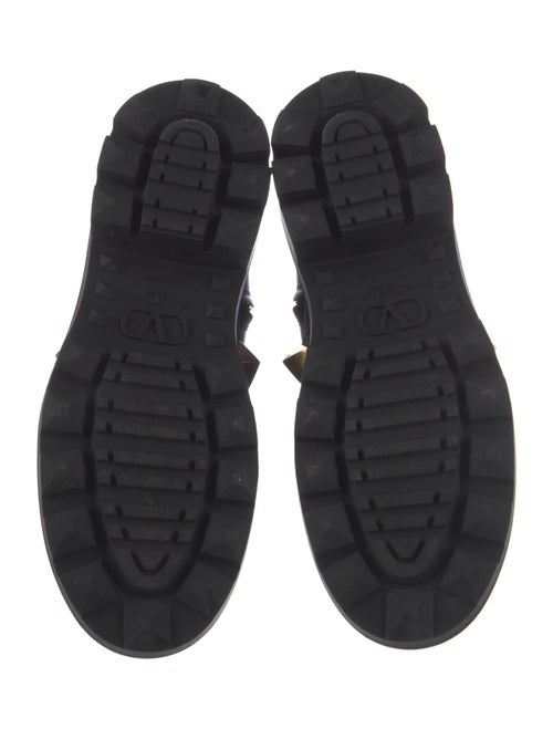 Valentino Rockstud Accents Leather Combat Boots