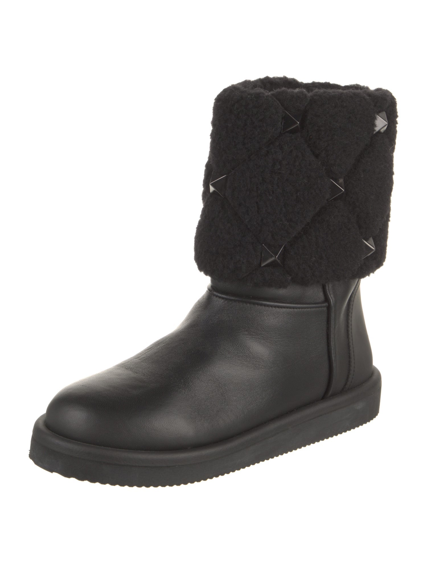 Valentino Rockstud Accents Leather Boots