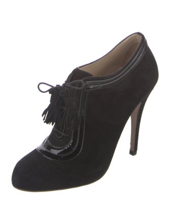 Valentino Suede Ruffle Embellishment Pumps