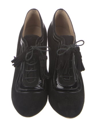 Valentino Suede Ruffle Embellishment Pumps