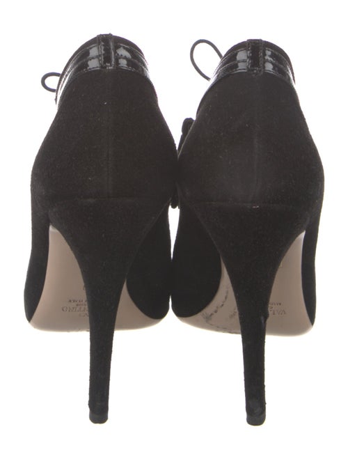 Valentino Suede Ruffle Embellishment Pumps