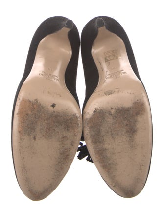 Valentino Suede Ruffle Embellishment Pumps