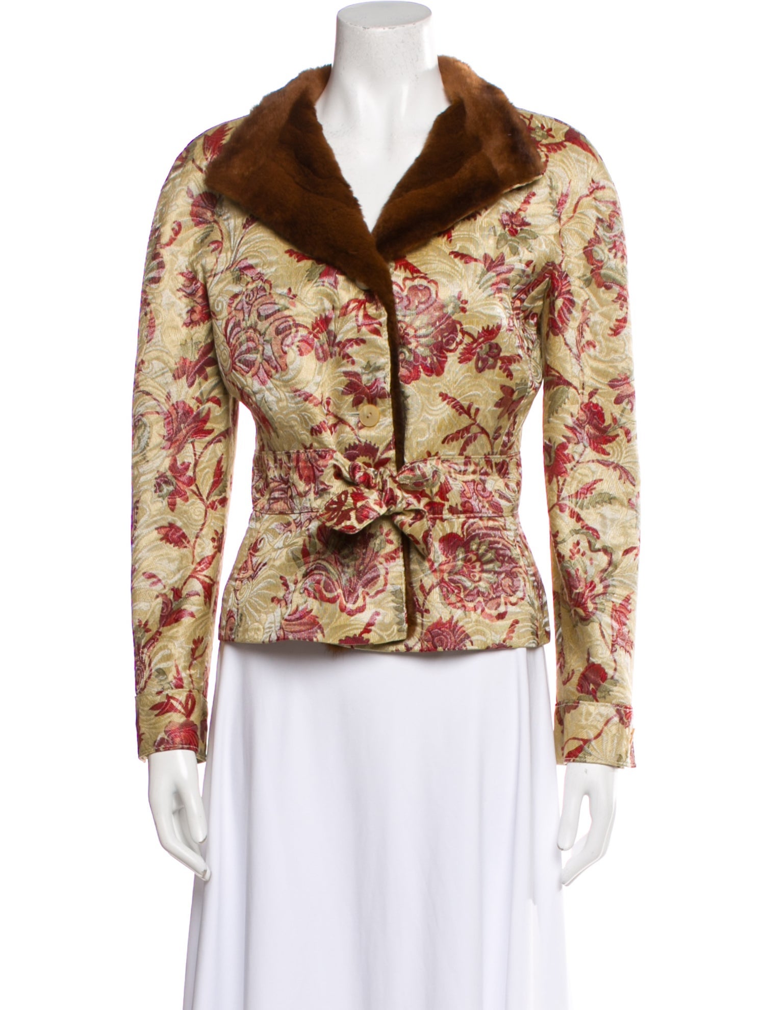 Valentino Vintage Animal Print Faux Fur Coat