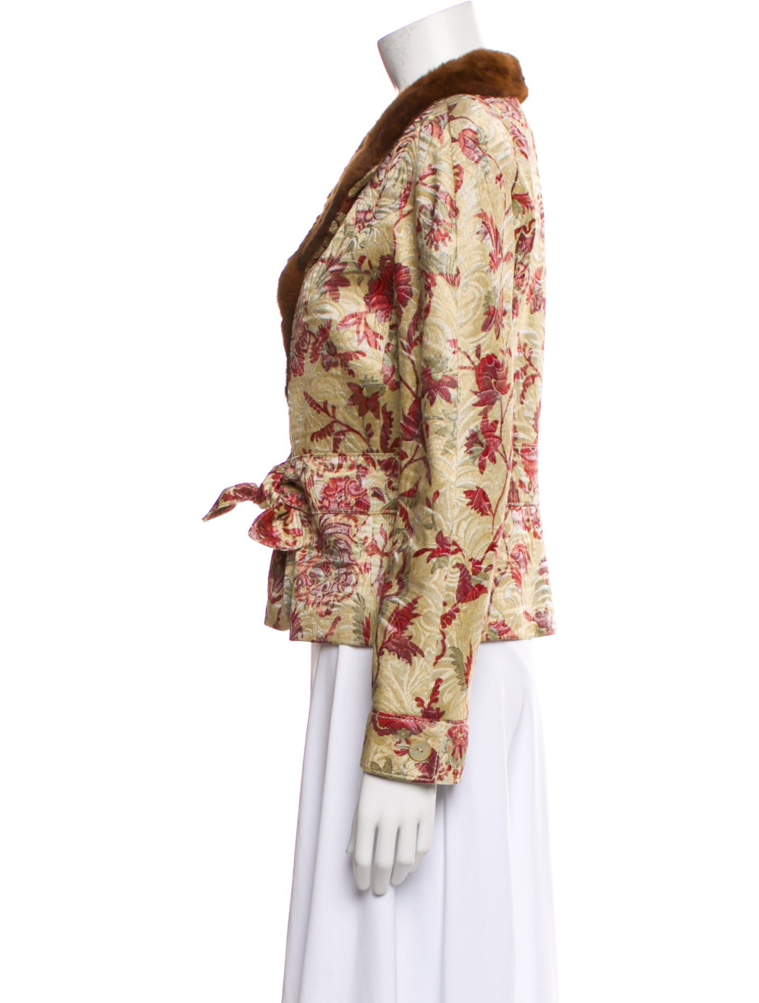 Valentino Vintage Animal Print Faux Fur Coat