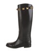 Valentino Rockstud Accents Leather Riding Boots