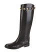 Valentino Rockstud Accents Leather Riding Boots