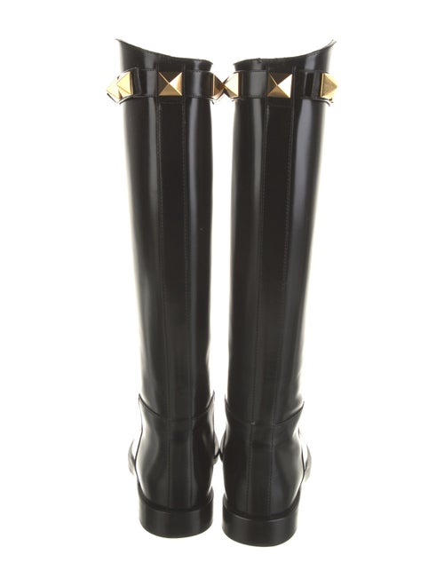 Valentino Rockstud Accents Leather Riding Boots
