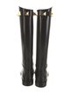 Valentino Rockstud Accents Leather Riding Boots