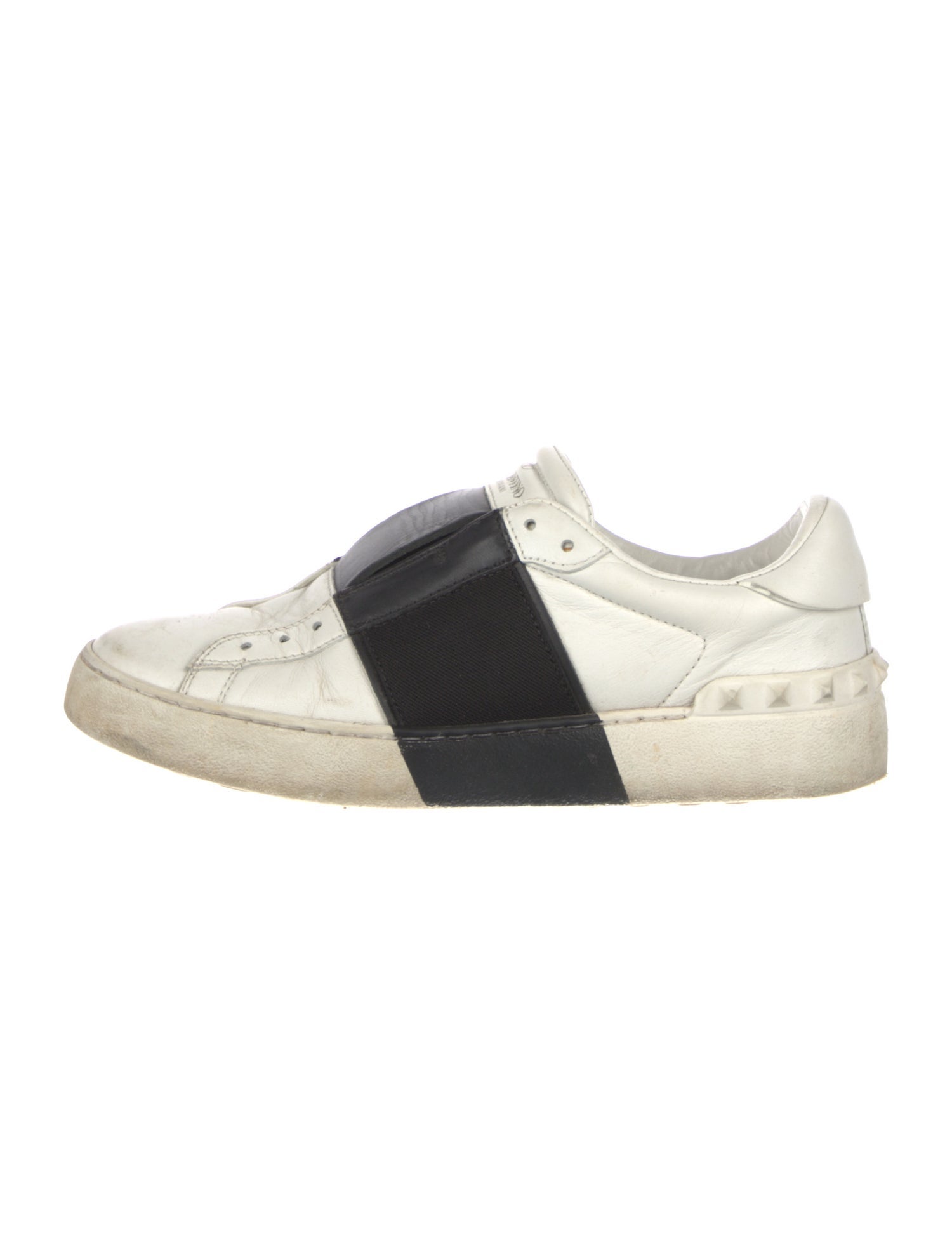 Valentino Rockstud Accents Leather Sneakers