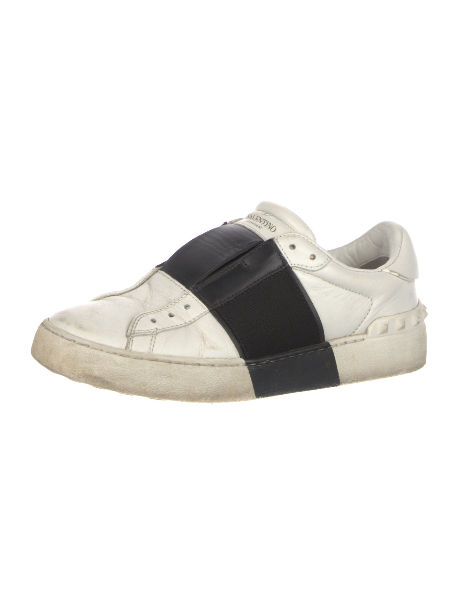 Valentino Rockstud Accents Leather Sneakers