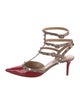 Valentino Rockstud Accents Patent Leather T-Strap Pumps
