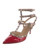 Valentino Rockstud Accents Patent Leather T-Strap Pumps