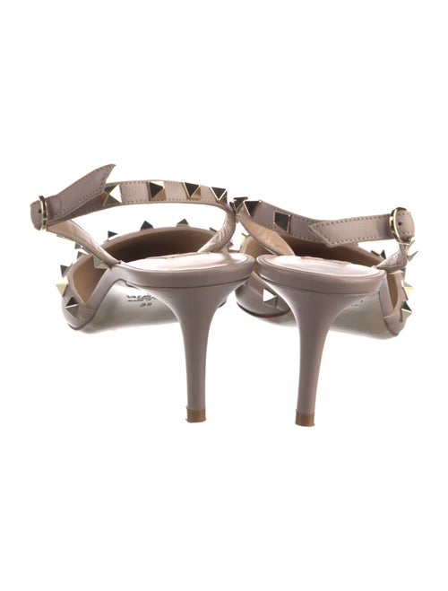 Valentino Rockstud Accents Leather Slingback Pumps