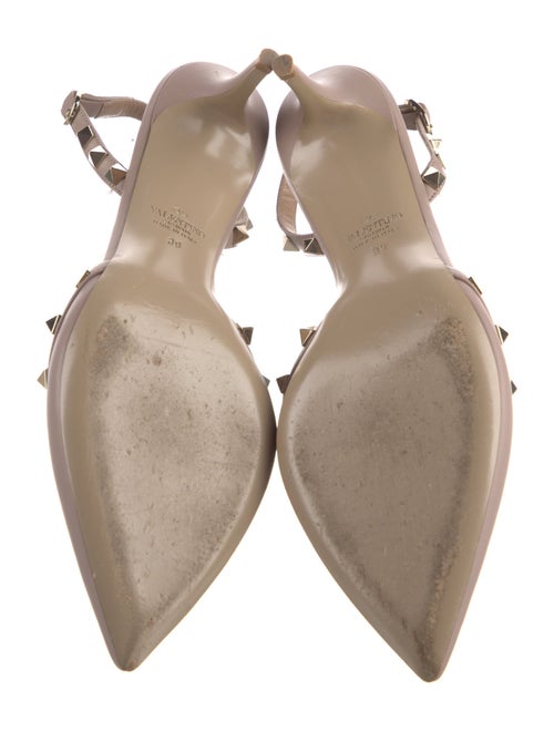 Valentino Rockstud Accents Leather Slingback Pumps