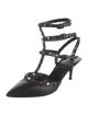 Valentino Rockstud Accents Leather T-Strap Pumps