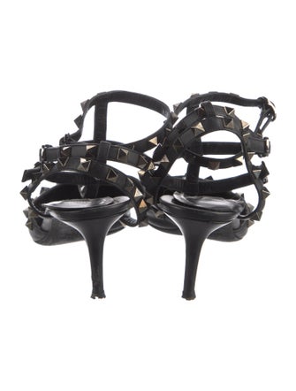 Valentino Rockstud Accents Leather T-Strap Pumps
