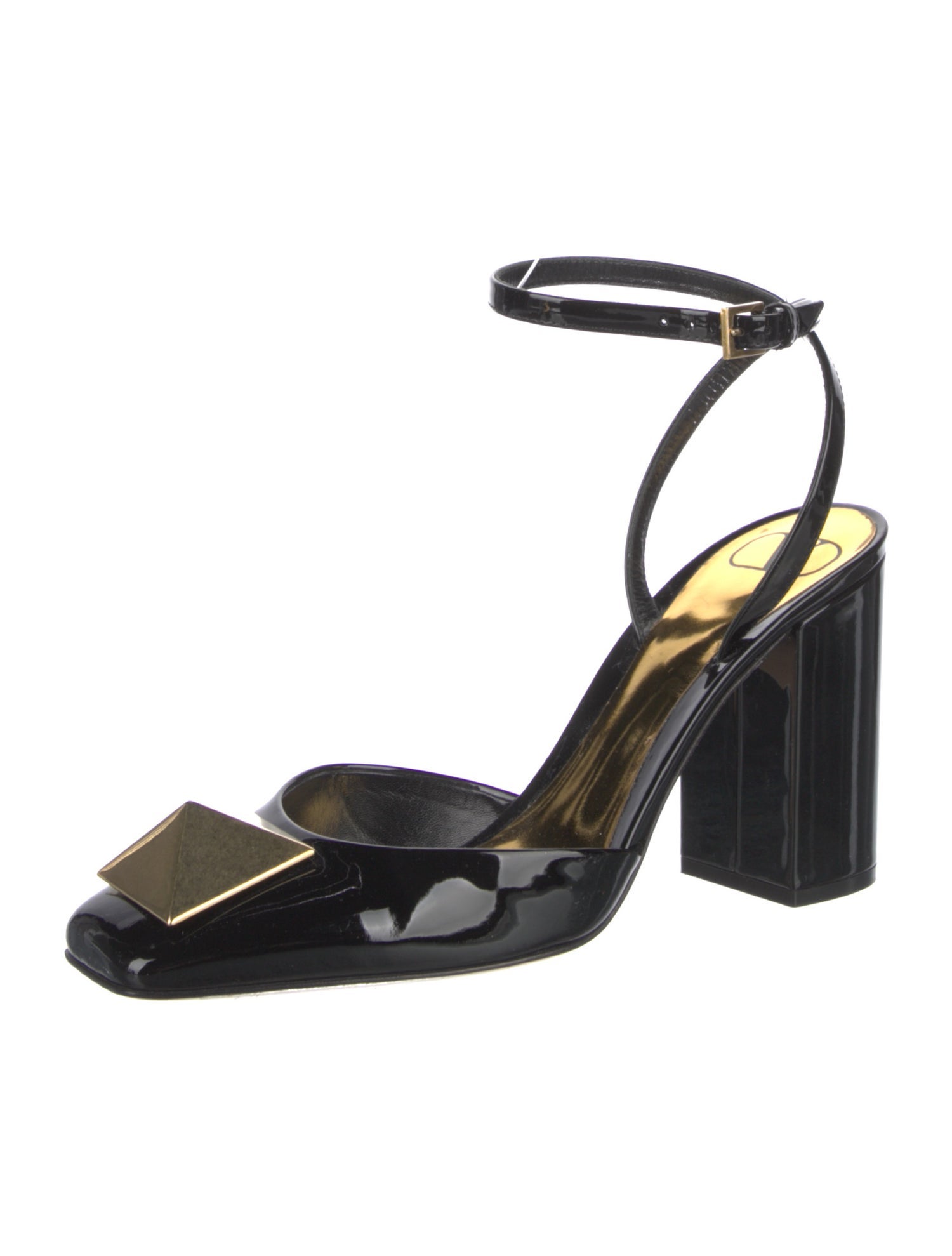 Valentino Rockstud Accents Patent Leather Slingback Pumps