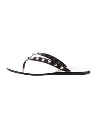 Valentino Rockstud Accents Leather Slides