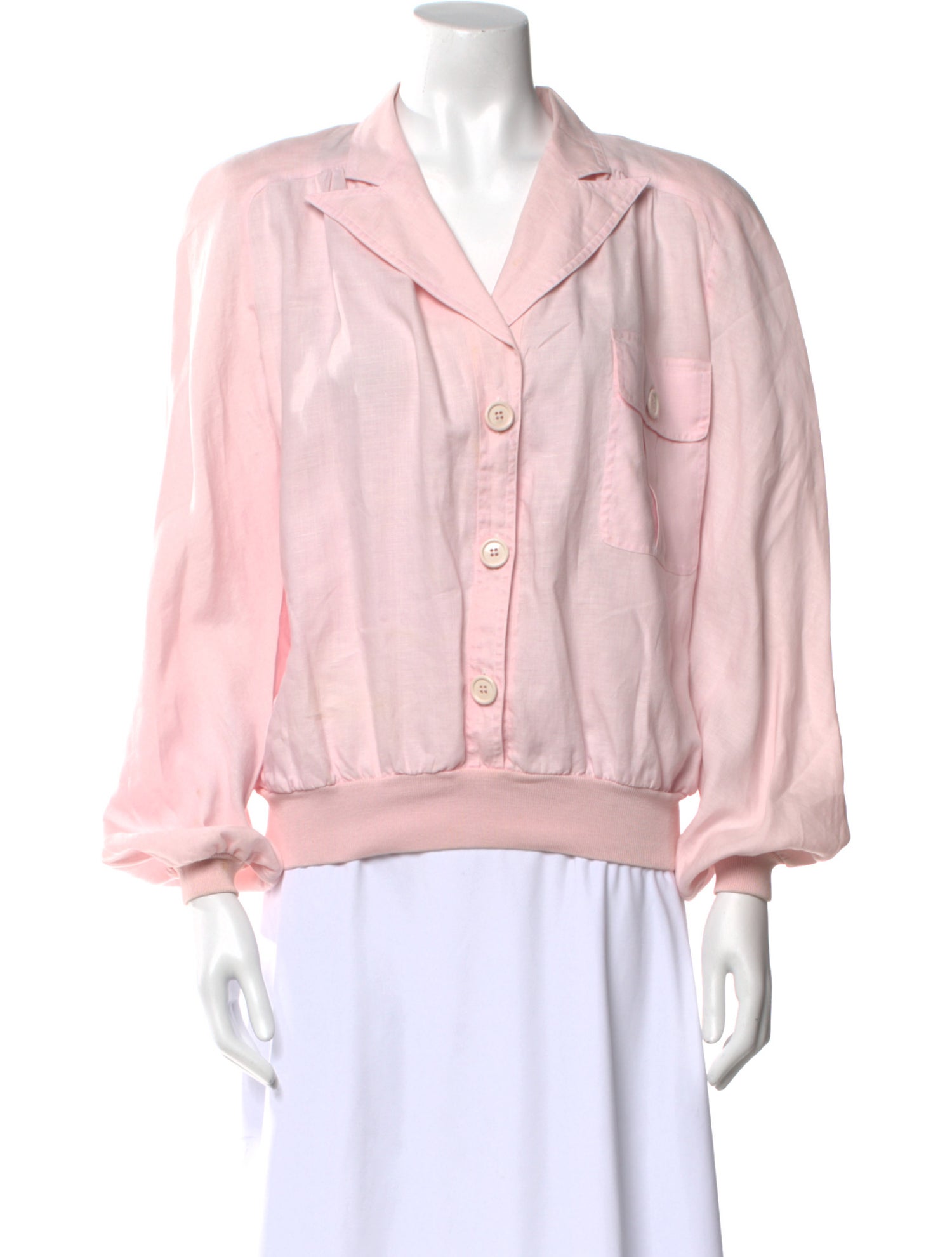 Valentino Vintage Linen Button-Up Top