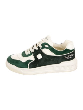 Valentino Rockstud Accents Suede Athletic Sneakers