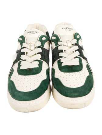 Valentino Rockstud Accents Suede Athletic Sneakers