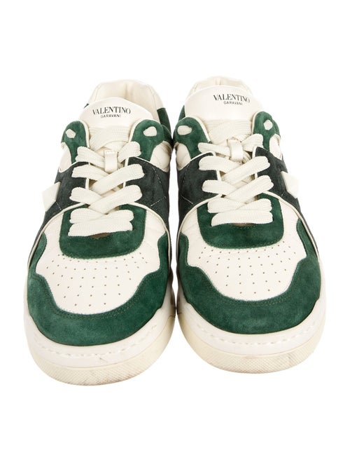 Valentino Rockstud Accents Suede Athletic Sneakers