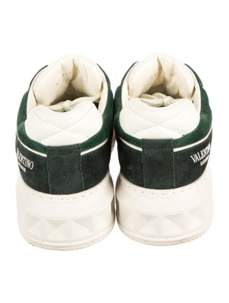 Valentino Rockstud Accents Suede Athletic Sneakers