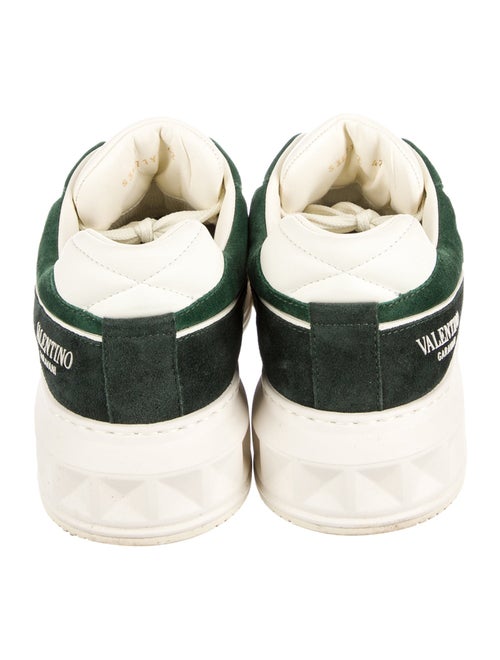 Valentino Rockstud Accents Suede Athletic Sneakers