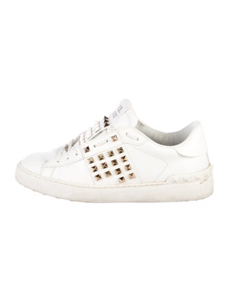 Valentino Rockstud Accents Leather Sneakers