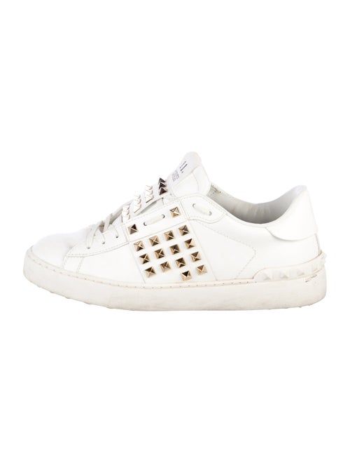 Valentino Rockstud Accents Leather Sneakers