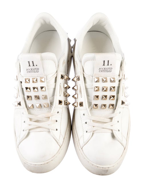 Valentino Rockstud Accents Leather Sneakers