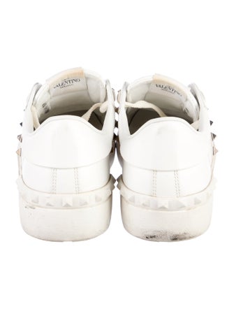 Valentino Rockstud Accents Leather Sneakers