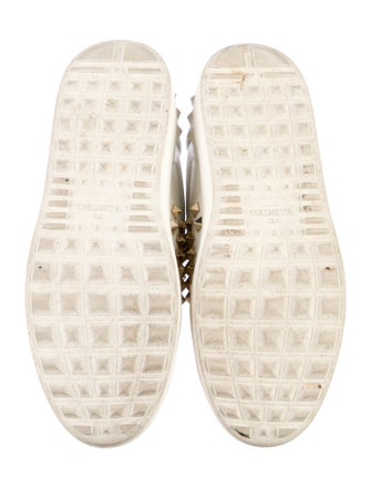 Valentino Rockstud Accents Leather Sneakers