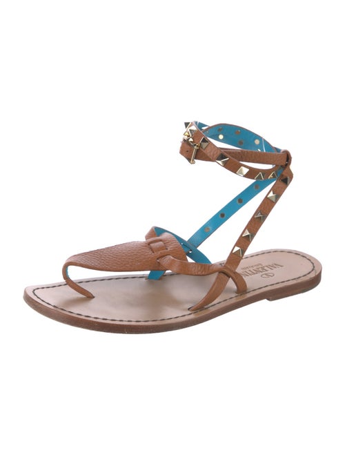 Valentino Rockstud Accents Leather Gladiator Sandals
