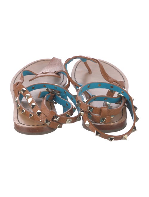 Valentino Rockstud Accents Leather Gladiator Sandals