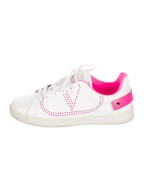 Valentino Rockstud Accents Leather Sneakers