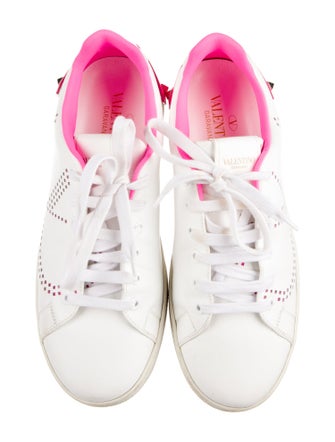 Valentino Rockstud Accents Leather Sneakers