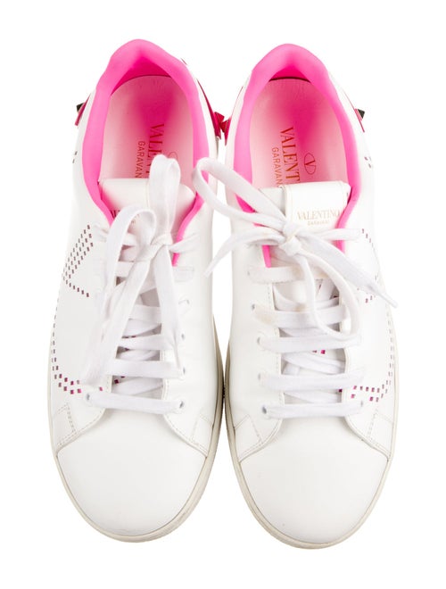 Valentino Rockstud Accents Leather Sneakers