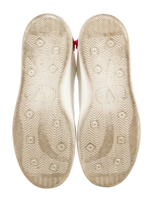 Valentino Rockstud Accents Leather Sneakers